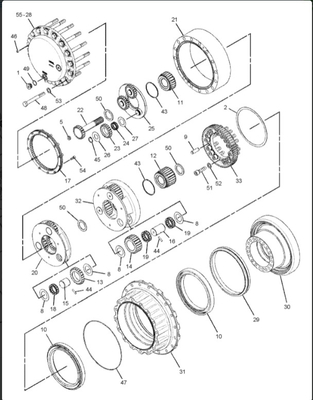 OEM Excavator Travel Device DH60-7 Hydraulic Travel Gearbox